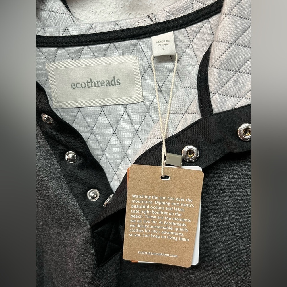 Ecothreads Quilted Pullover. Size Large - Picture 2 of 5
